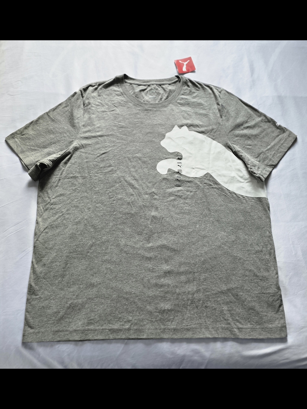 NWT Puma Gray Short Sleeve Tee with White Puma Logo 3XL